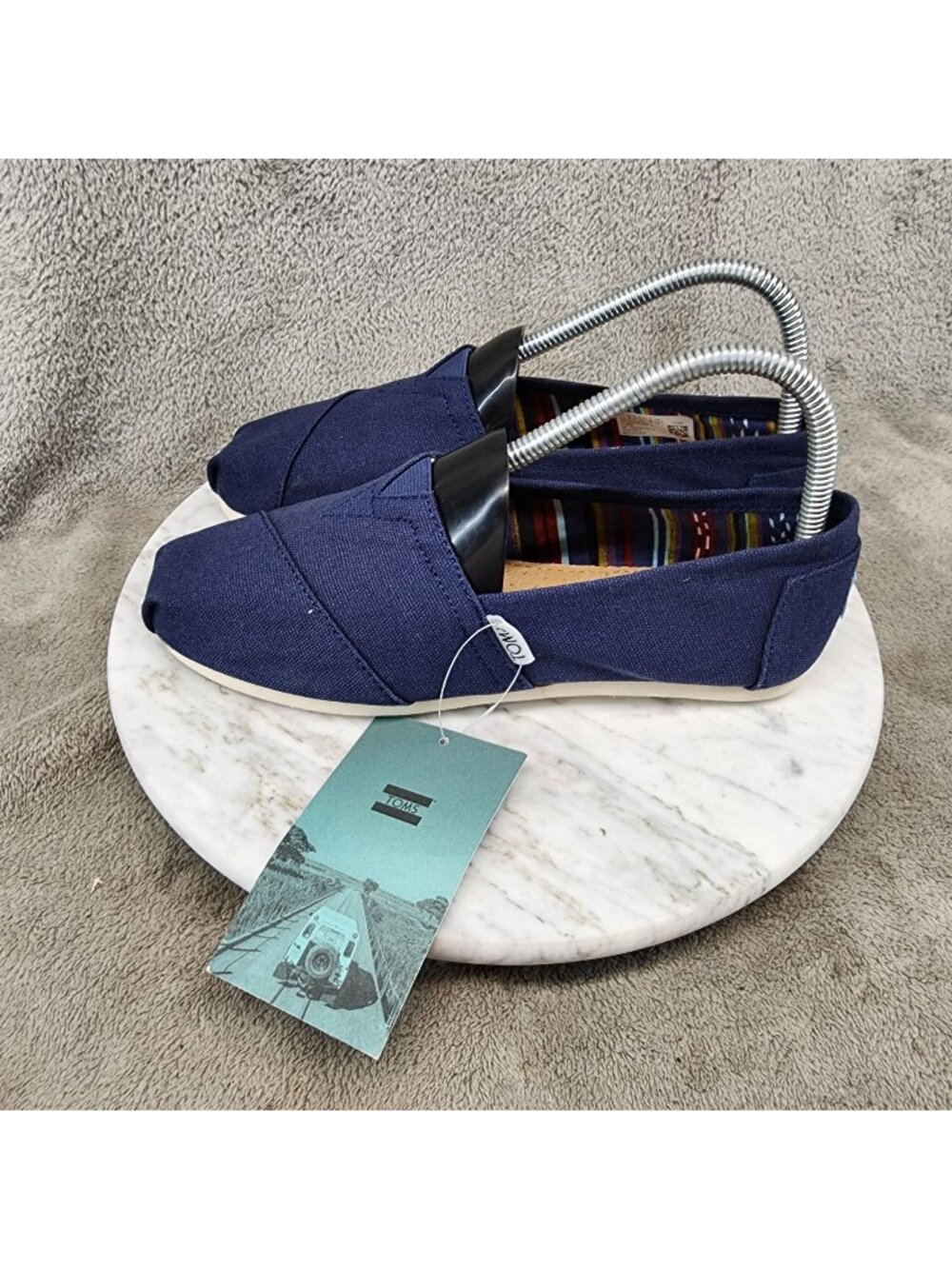 Toms Shoes Womens Size 7 Navy Blue Canvas Slip On *NWT-No Box*
